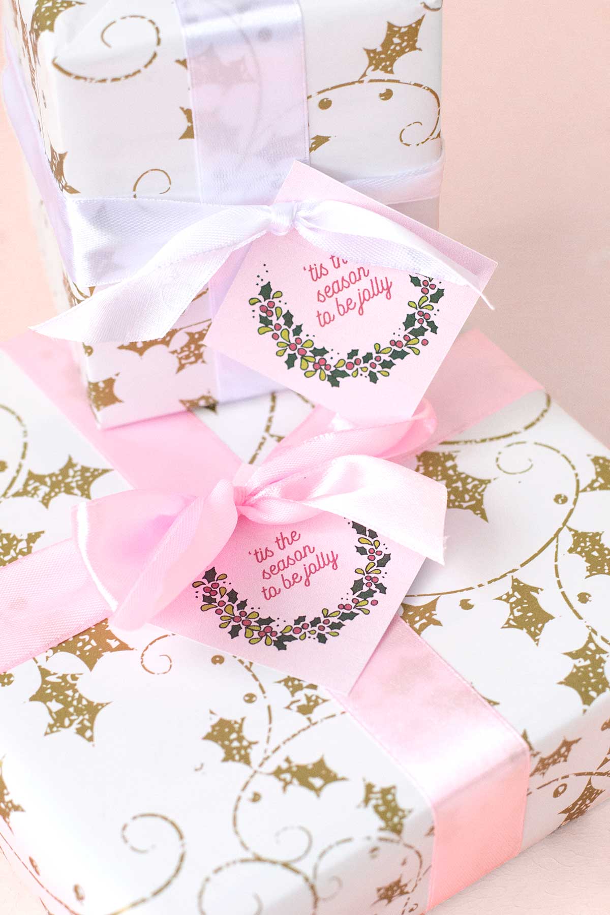 Holly Christmas gift tags for the festive season - with free printable!