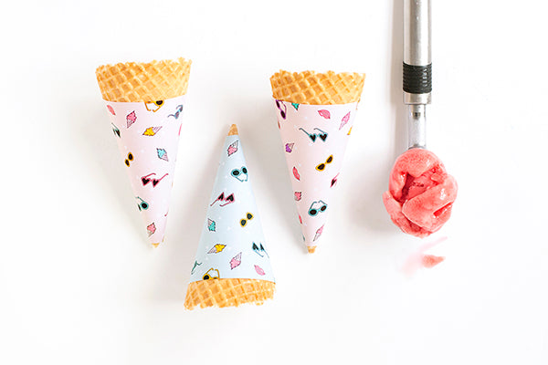 Printable summer ice cream cone wrappers