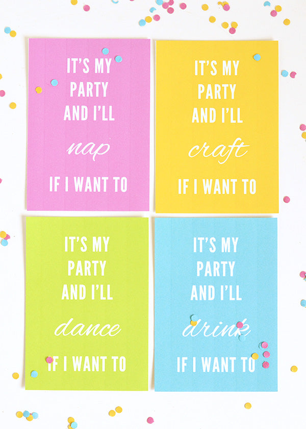 DIY fillable and printable party invitations