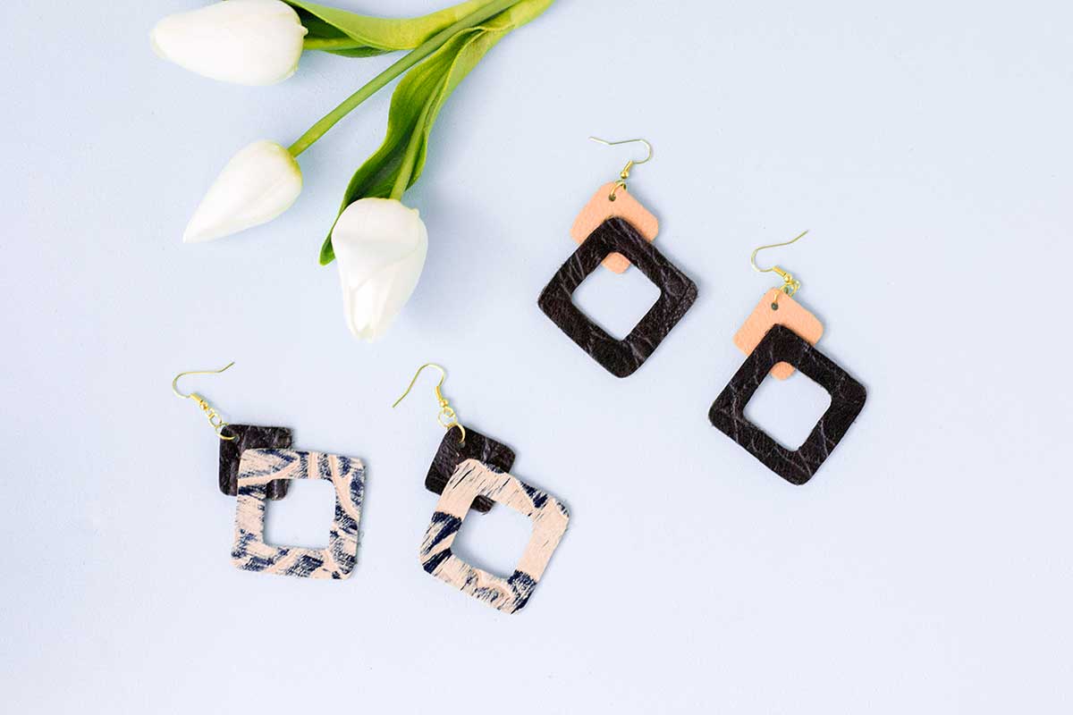 DIY geometric leather earrings - Make and Tell for Curbly