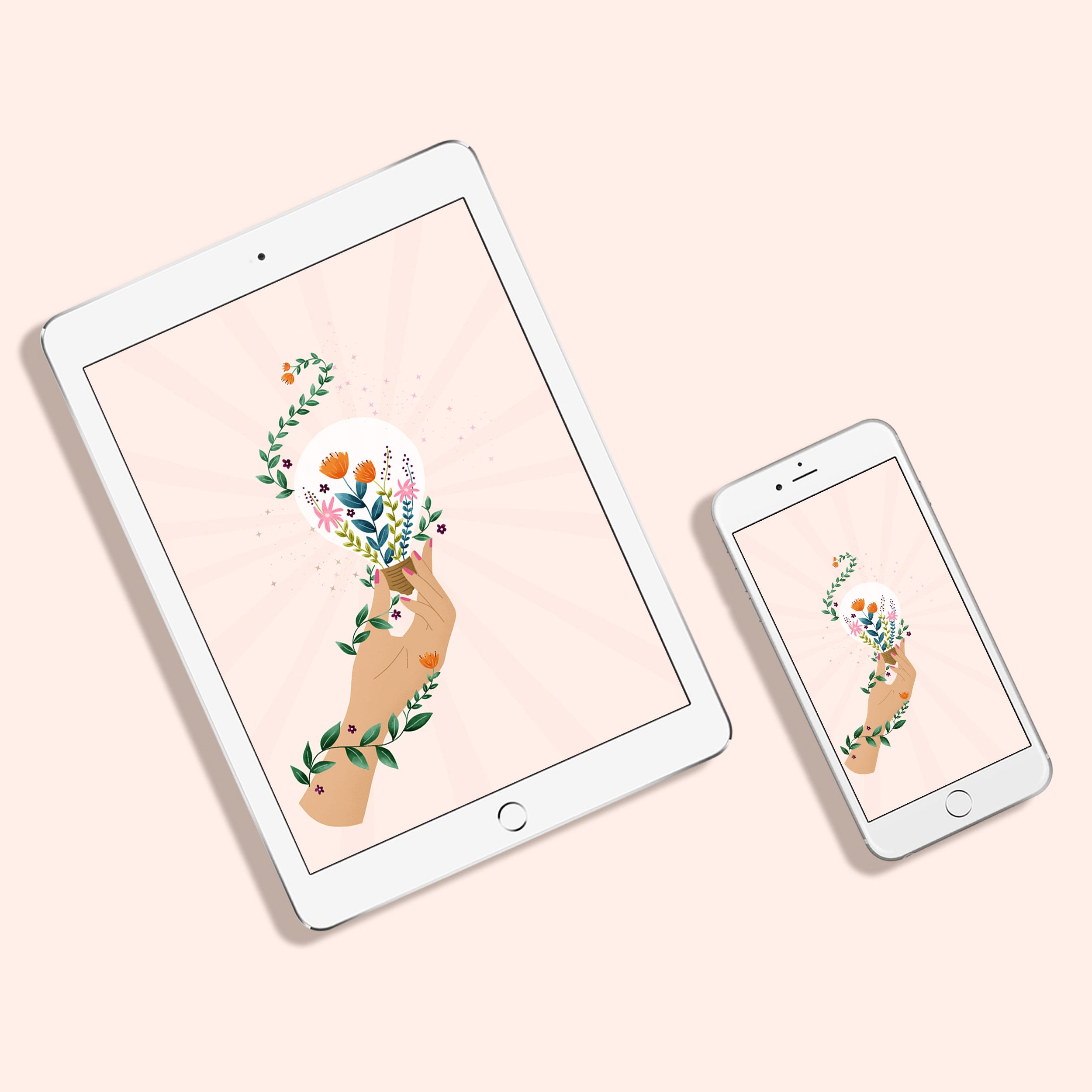 Floral lightbulb wallpaper - free download for desktop, tablet and phone