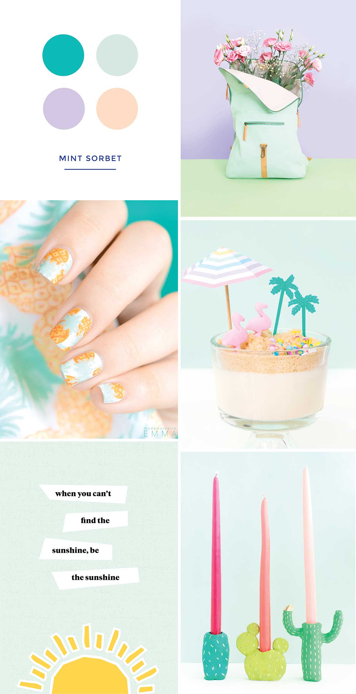 Pastel mint green mood board