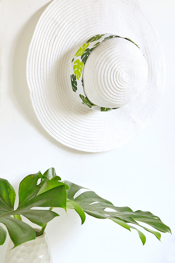 DIY tropical leaf hat band for Merry Mag Summer
