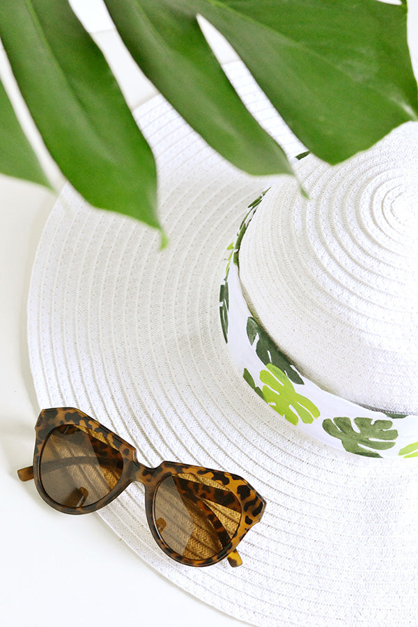 DIY tropical leaf hat band for Merry Mag Summer