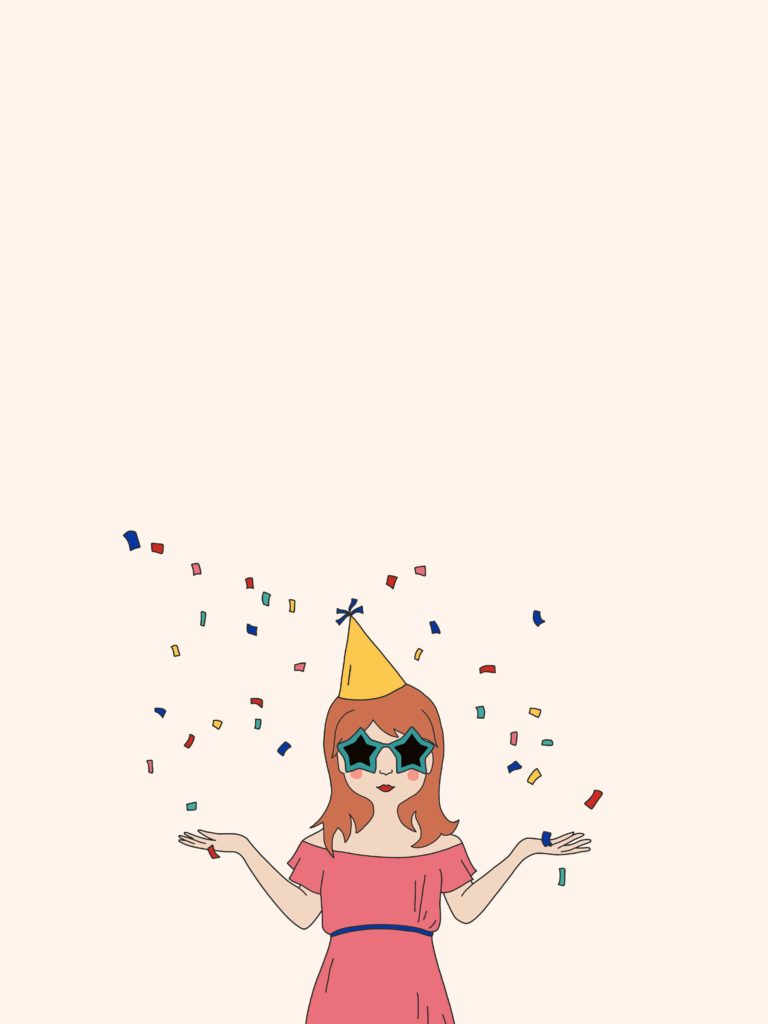 Confetti and girl party wallpaper - free download for desktop, tablet and phone