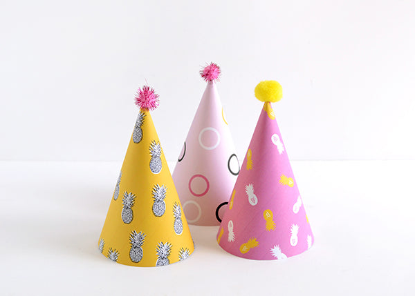 Printable pineapple party hats