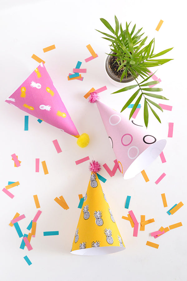 Printable pineapple party hats