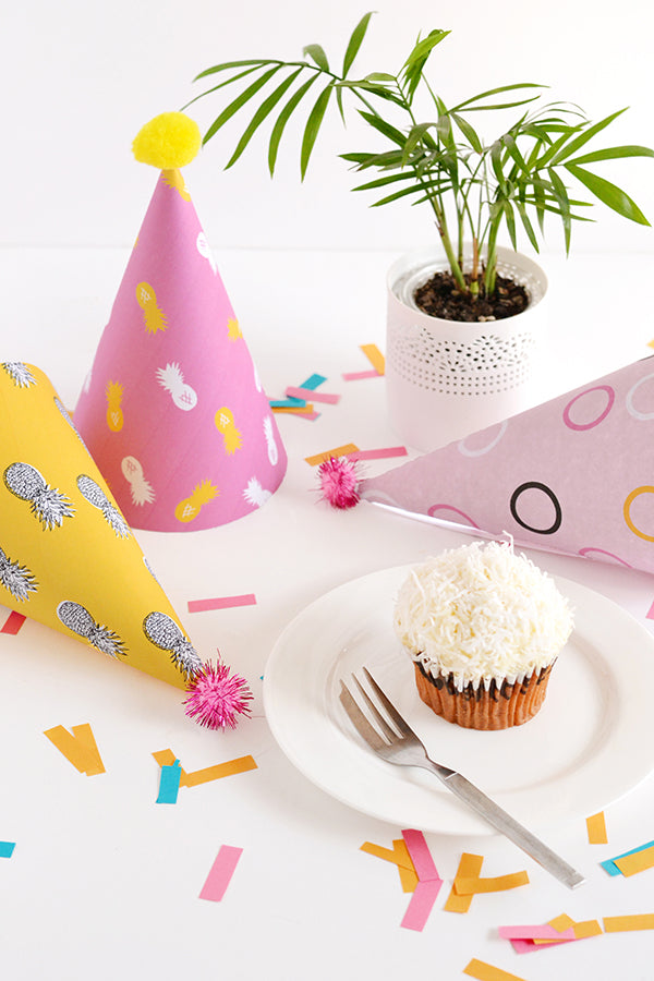 Printable pineapple party hats