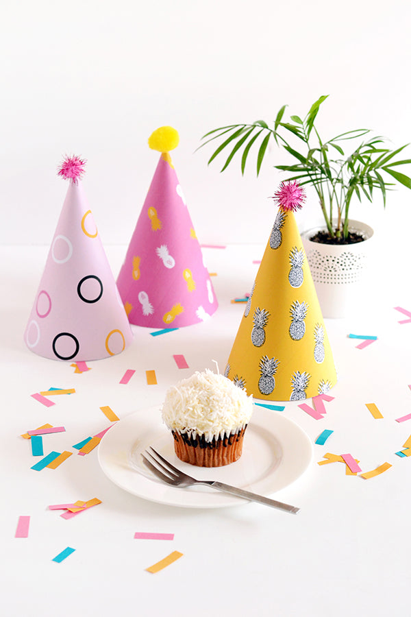 Printable pineapple party hats