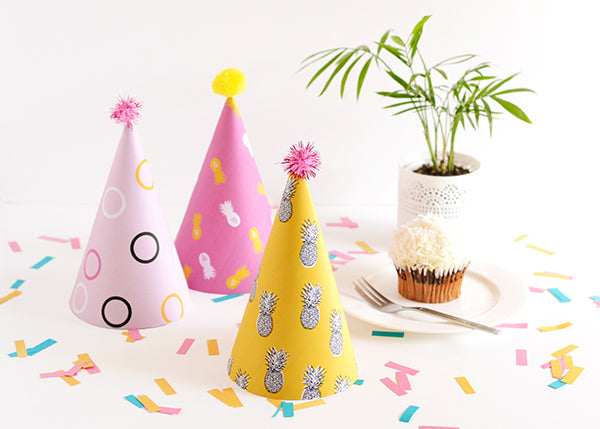 Printable pineapple party hats