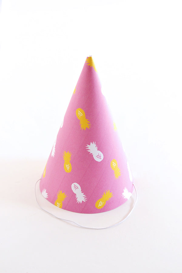 Printable pineapple party hats - step 3