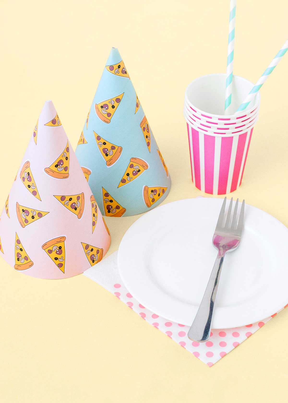 Pizza party hat printable - free with this month's newsletter!