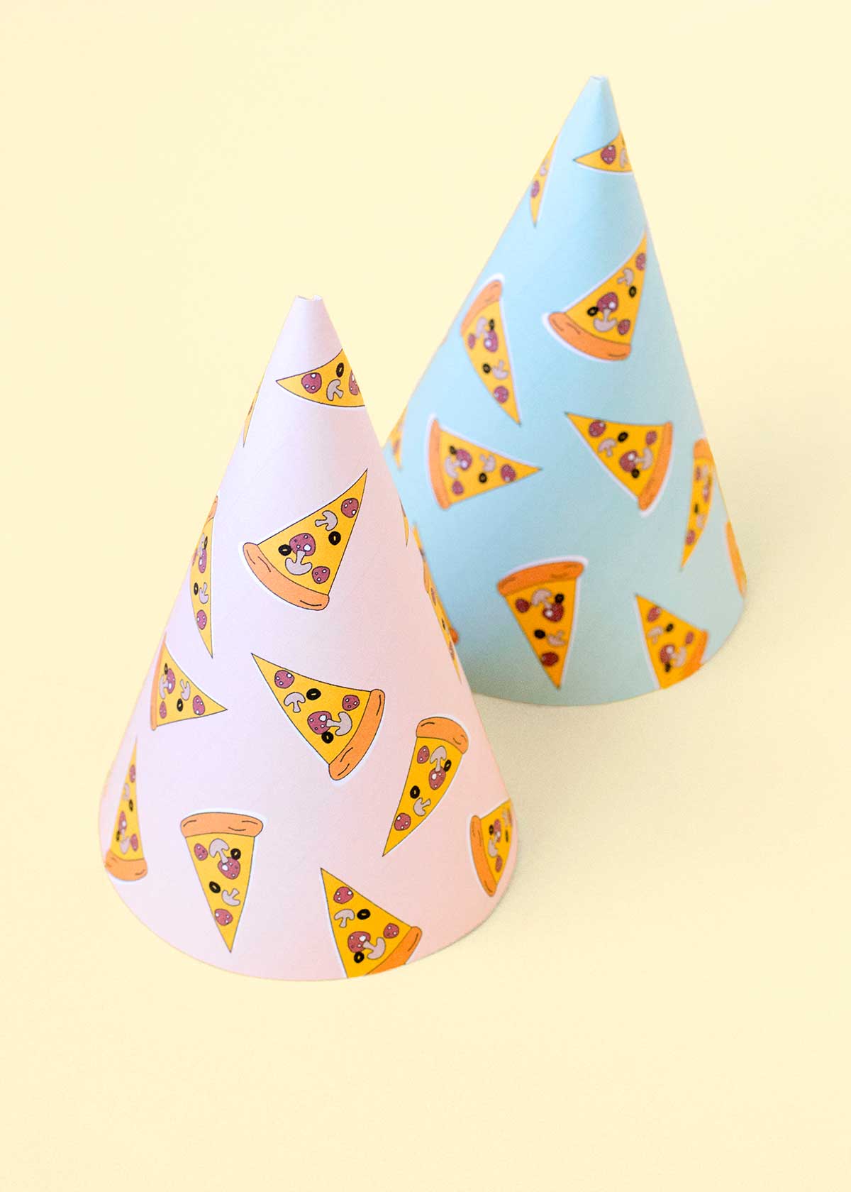 Pizza party hat printable - free with this month's newsletter!