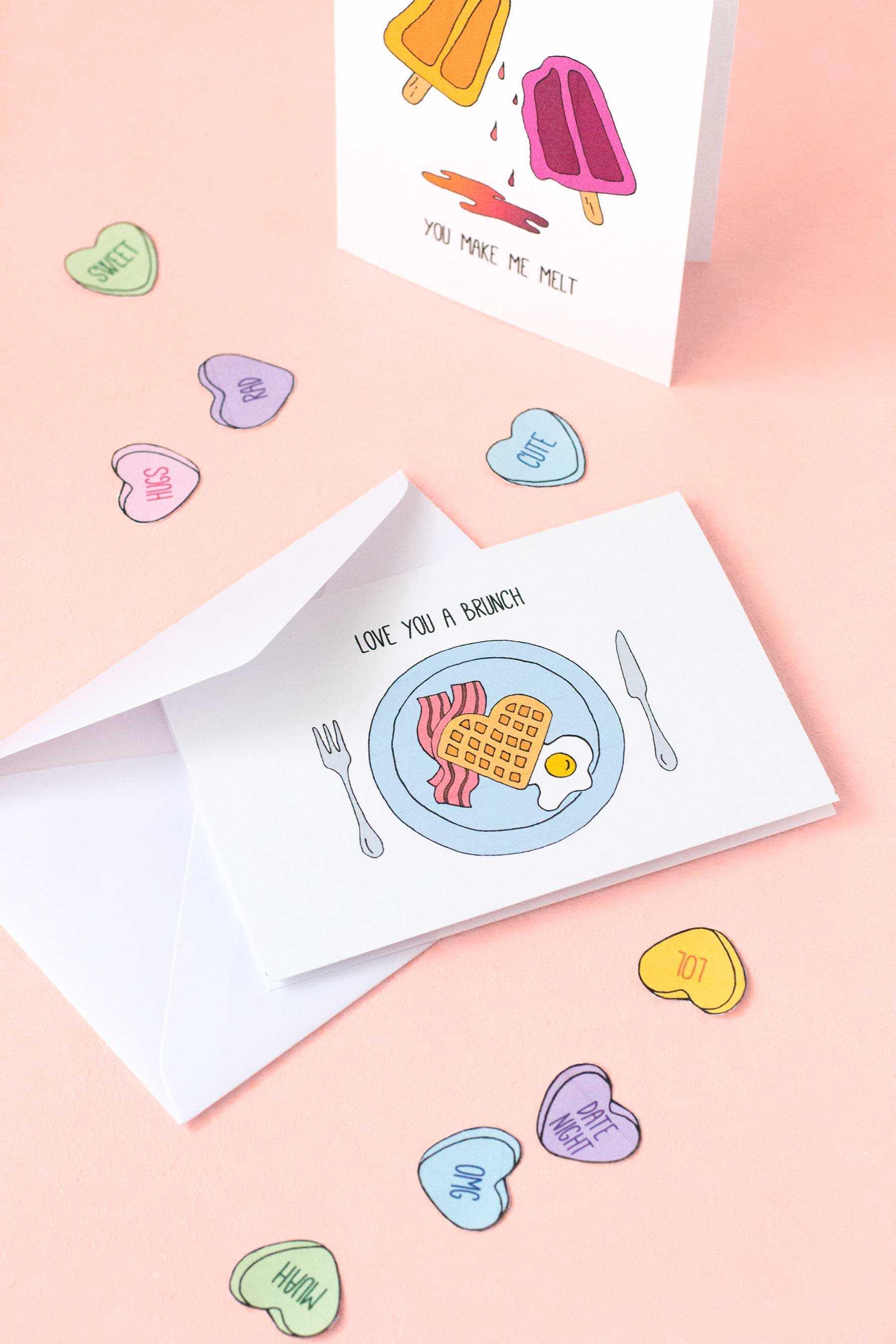 Printable punny food Valentine's Day cards - free download!