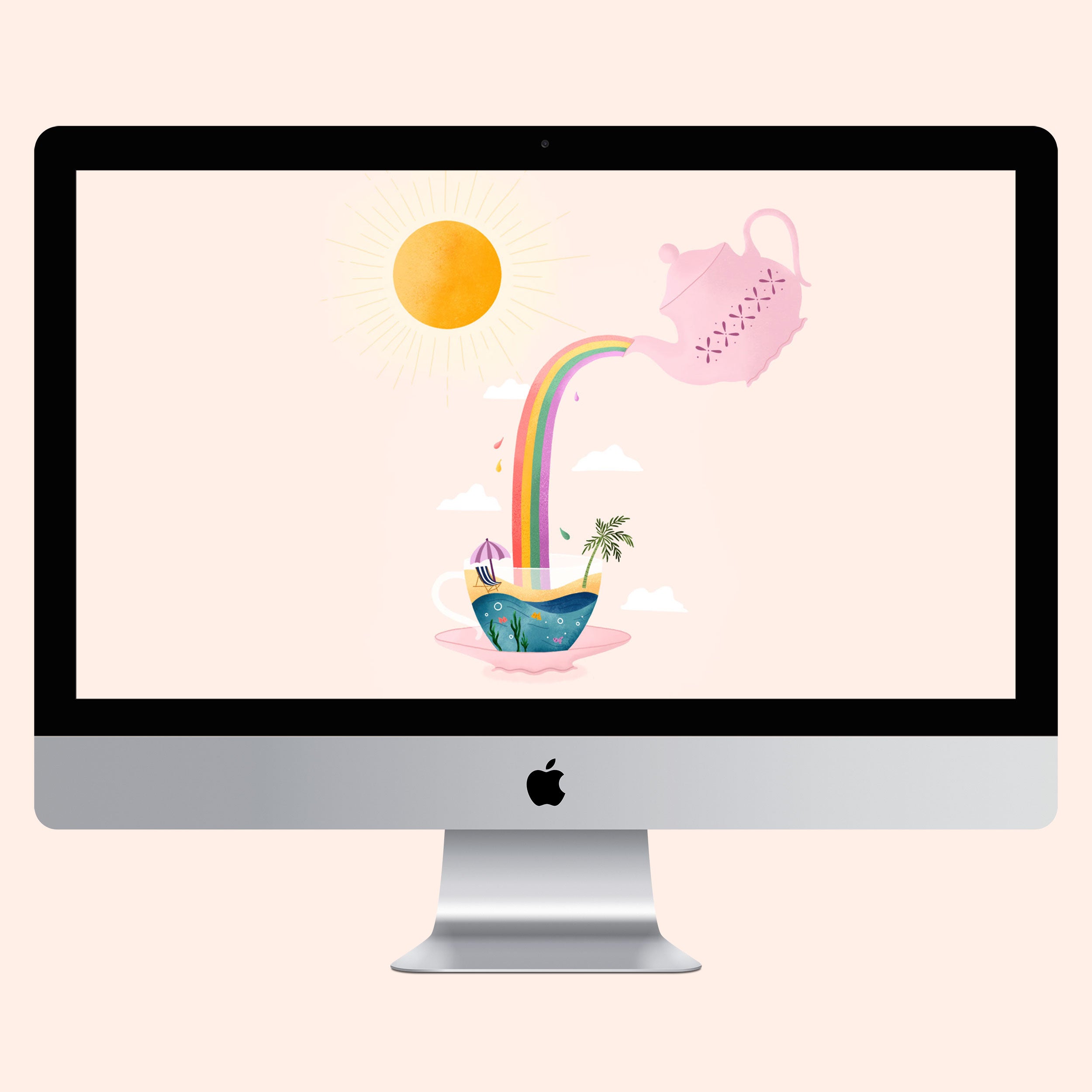 Rainbow tea wallpaper - free download for desktop, tablet and phone