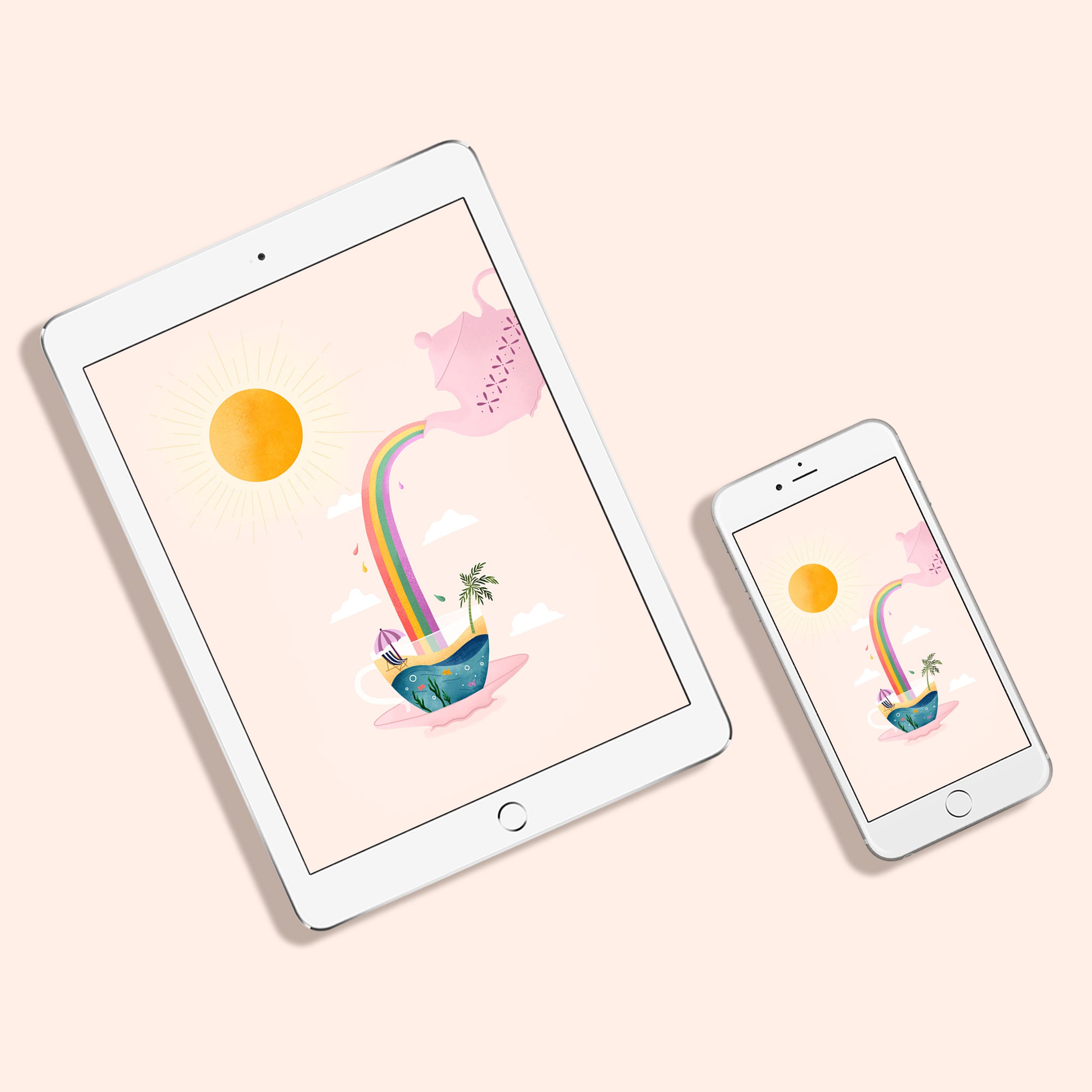 Rainbow tea wallpaper - free download for desktop, tablet and phone