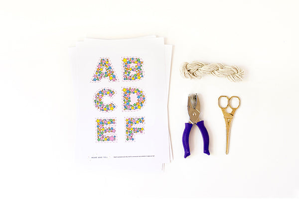 Printable rainbow star letters for garlands, gifts and parties