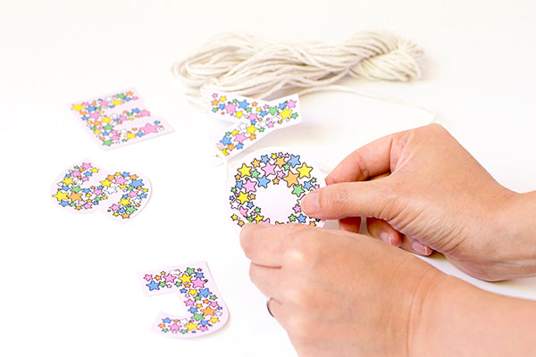 Printable rainbow star letters for garlands, gifts and parties