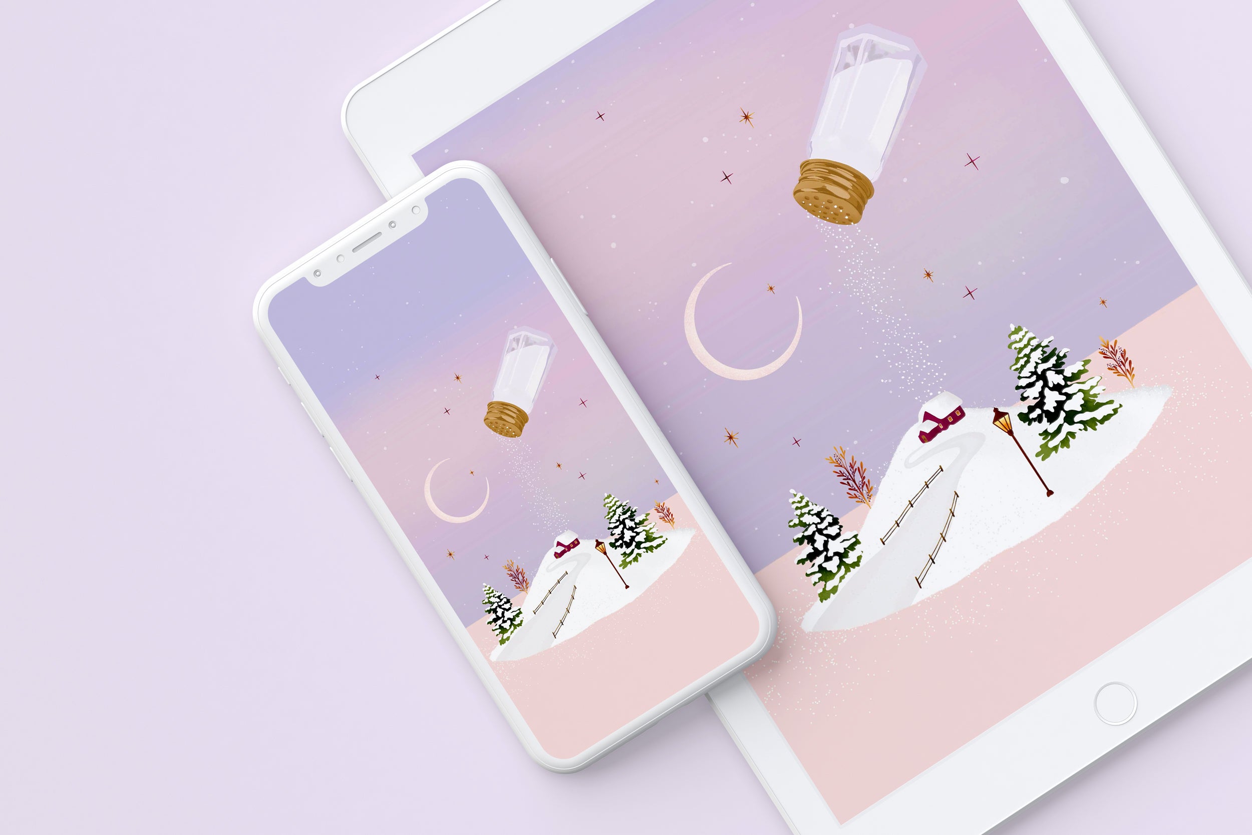 Salt shaker winter festive desktop, phone and tablet wallpaper