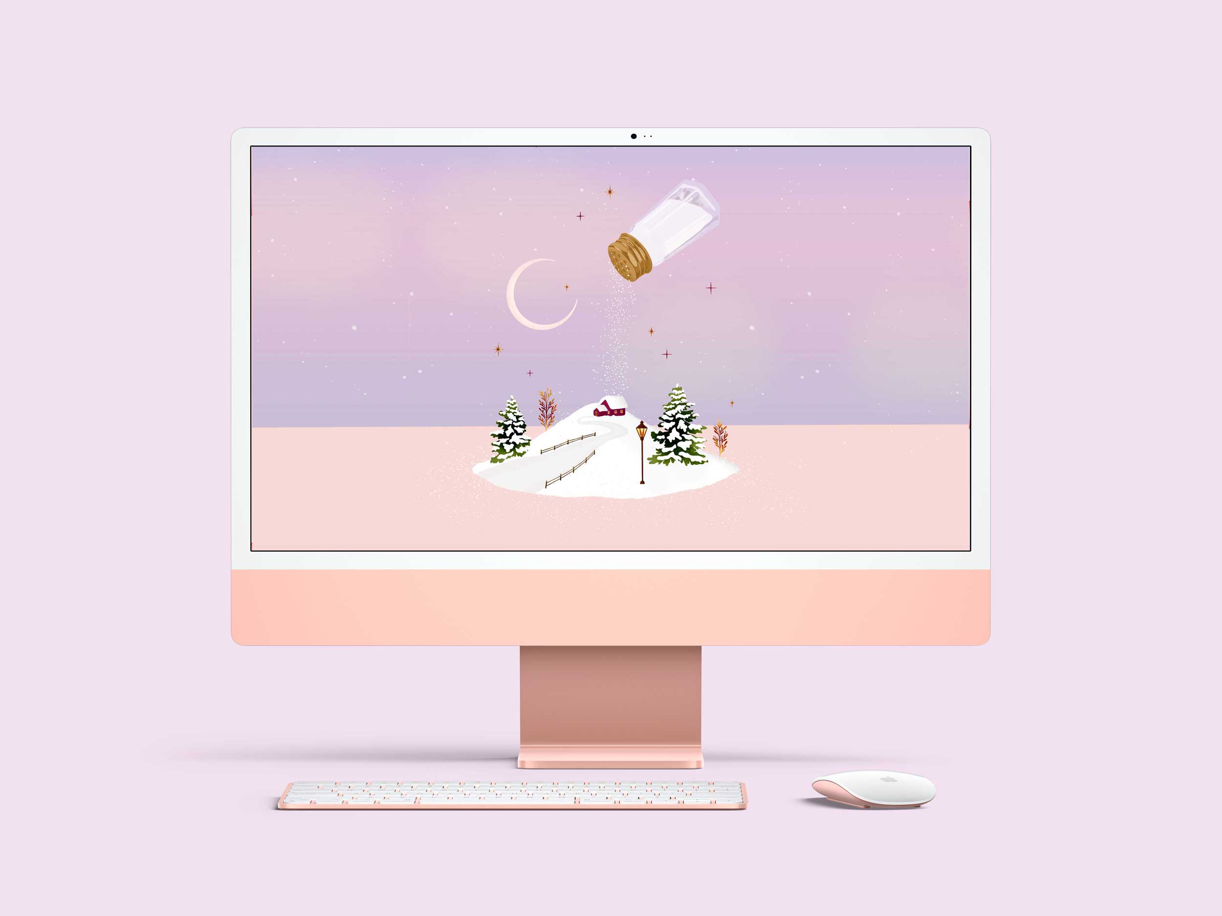 Salt shaker winter festive desktop, phone and tablet wallpaper
