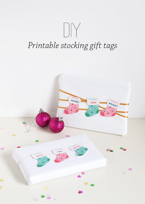 DIY Simple Stocking Tags Plus Free Printable Initial Tags - Mama Bear Wooten