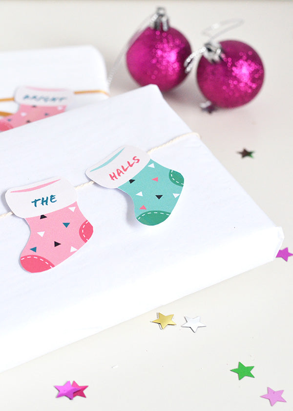 Printable stocking gift tags