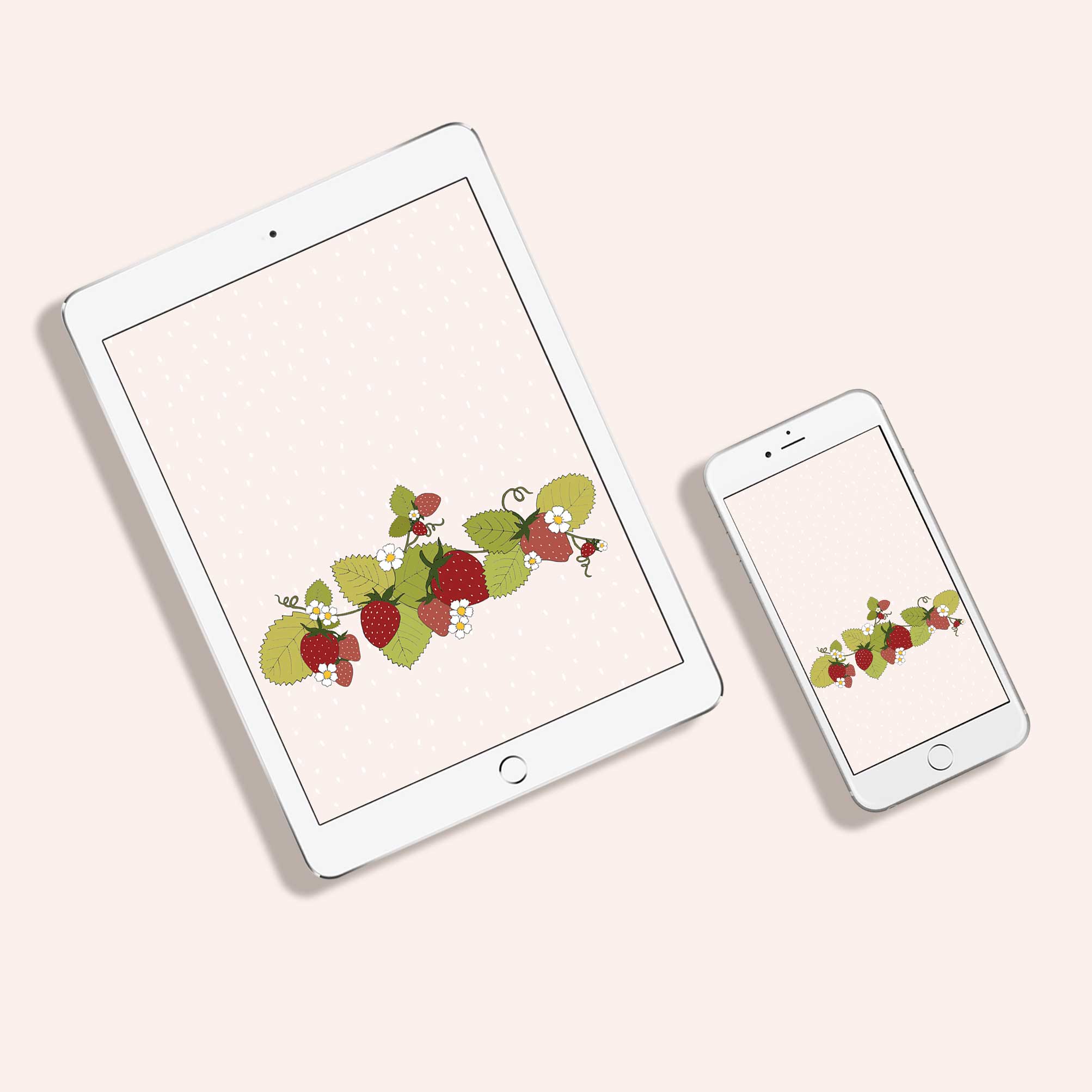 Strawberry patch wallpaper - free download for desktop, iPad and iPhone