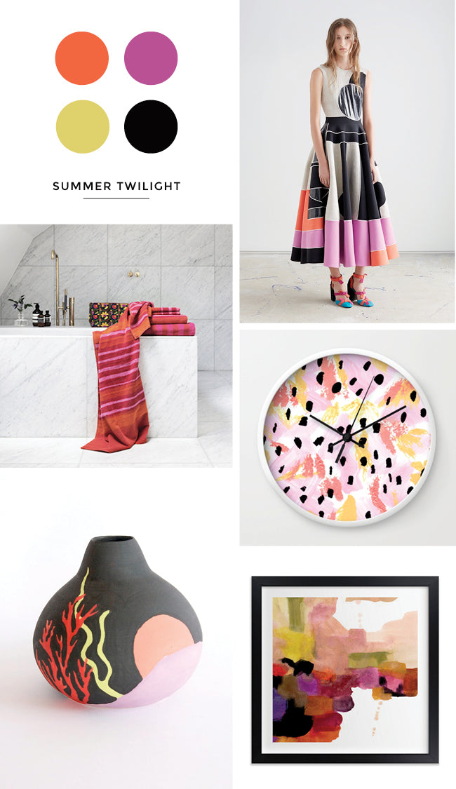 Summer sunset mood board