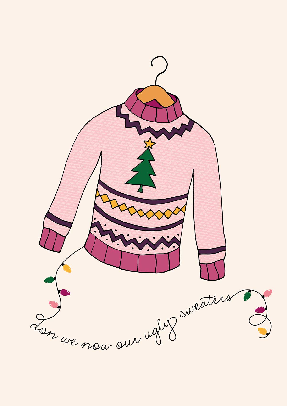 Ugly Christmas sweater printable wall art - free download!