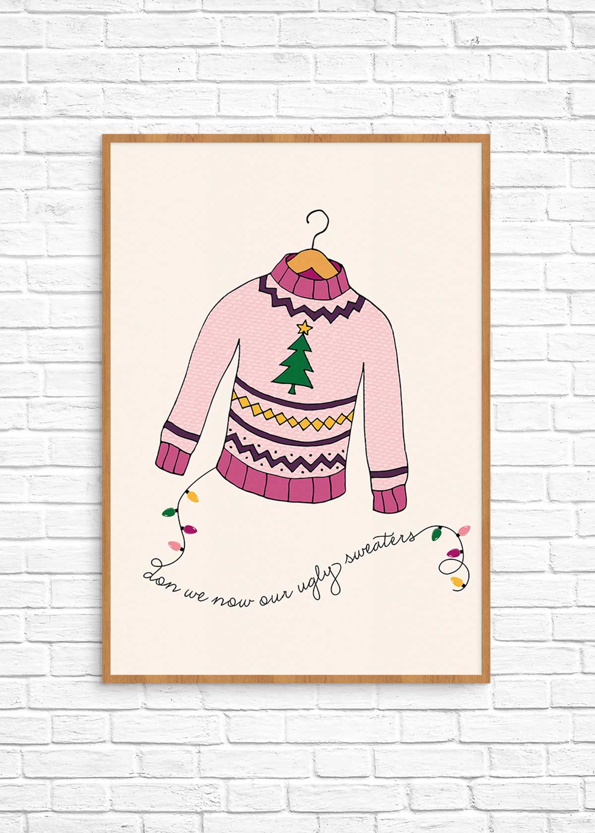 Ugly Christmas sweater printable wall art - free download!