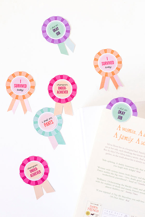 Underachiever prize ribbon bookmarks - DIY plus free printable!