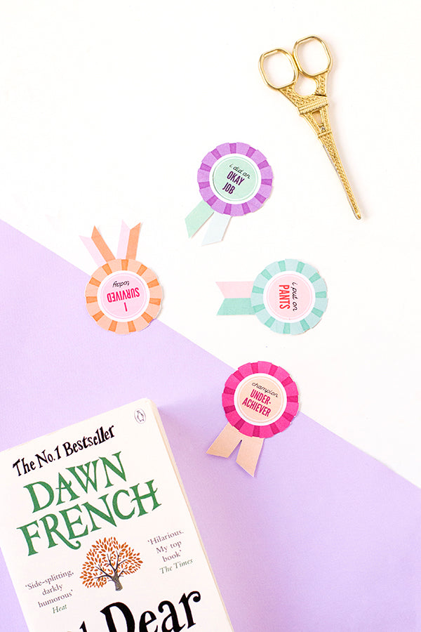 Underachiever prize ribbon bookmarks - DIY plus free printable!