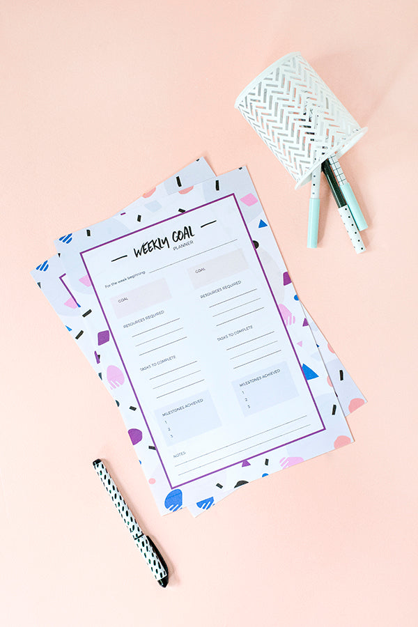 Weekly goal planner printable - free with this month's newsletter!