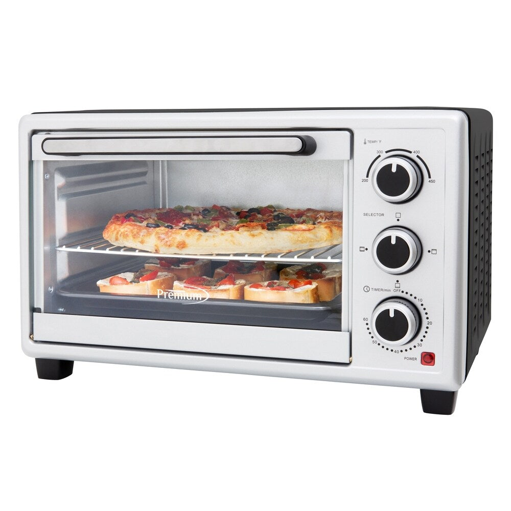 1440 W 6-Slice Silver Toaster Oven with Triple Rack Position