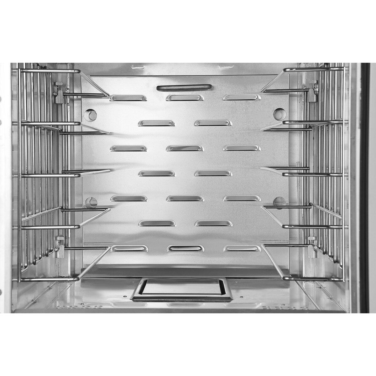 33 in. Commercial Half Size Non-Insulated 12-Pan Holding Cabinet with Wire Racks and Solid Dutch Doors in Silver