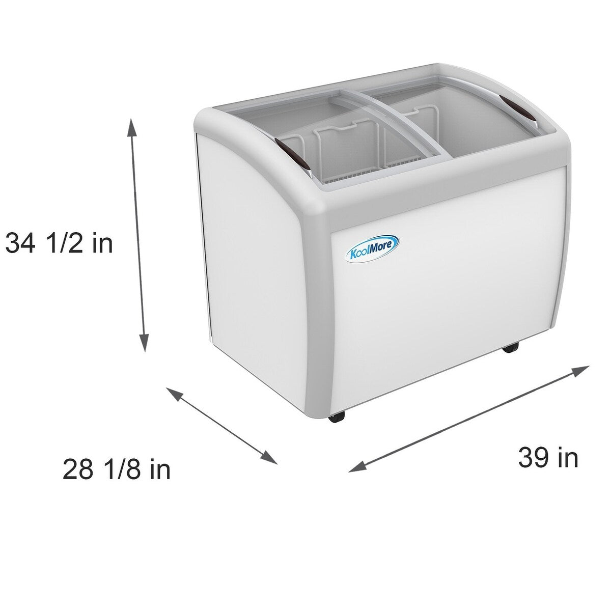 9 cu. Ft. Manual Defrost Commercial Glass Top Display Chest Freezer