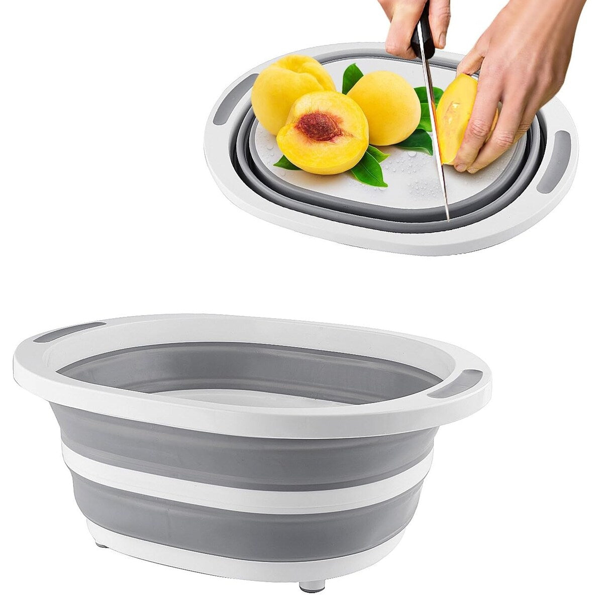 Collapsible Cutting Board 3 in 1 with Drain Plug Wash Basin