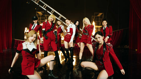 K-pop girl group Twice in the "Perfect World" music video. 