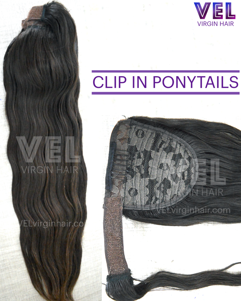 Extensions de cheveux de queue de cheval droites Cheveux humains