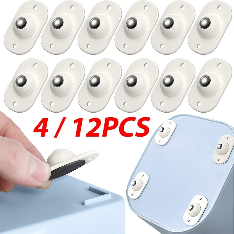 4/12pcs Self-Adhesive Caster Wheels