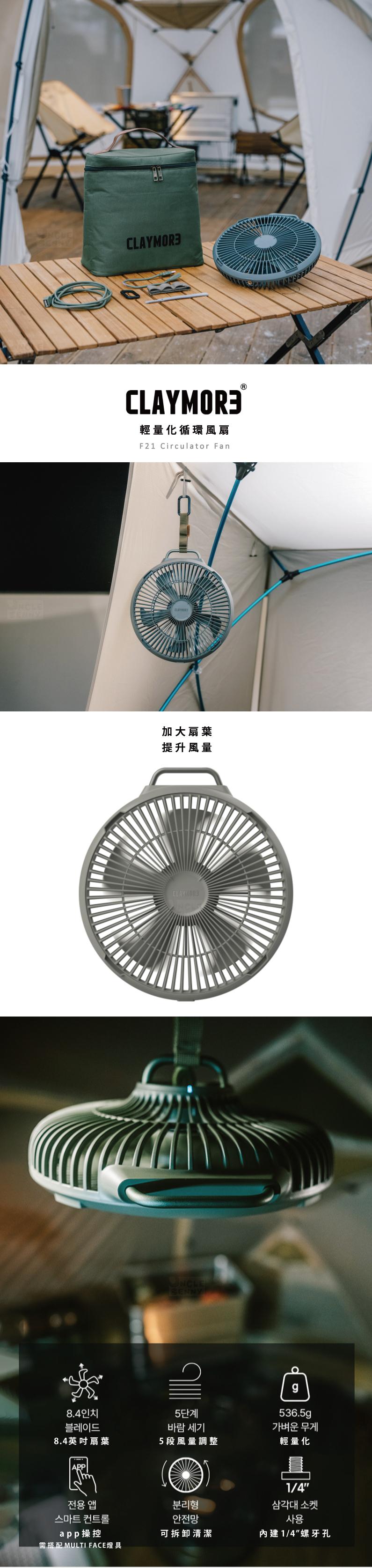 CLAYMORE • F21 循環風扇 Circulator Fan - 8.4吋加大扇葉 5段風速調整