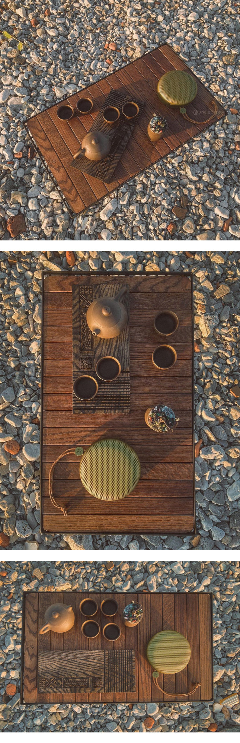 KIMI CAMP • KURU-KURU蛋捲桌板(三款: 原木色/深木色/雙木色) 附收納袋