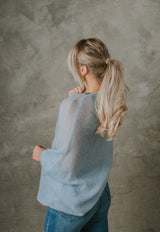 Knitted asymmetric mohair sweater