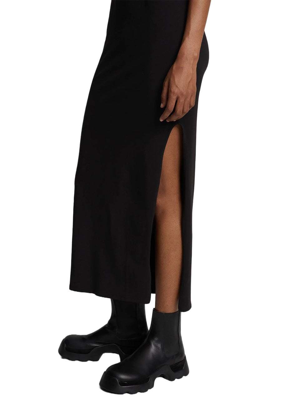 Halter Knit Maxi Dress in Black