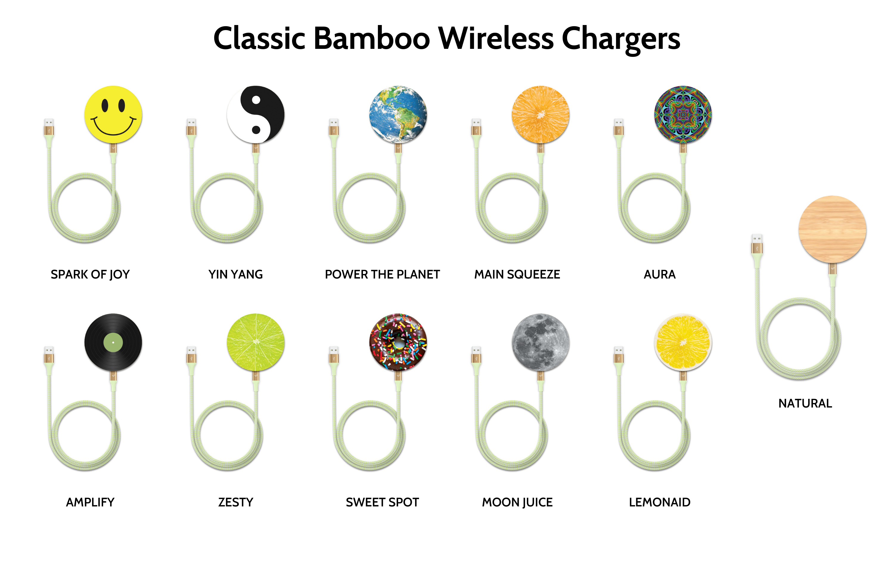 Bamboo Wireless Chargers - 10 Classic Designs