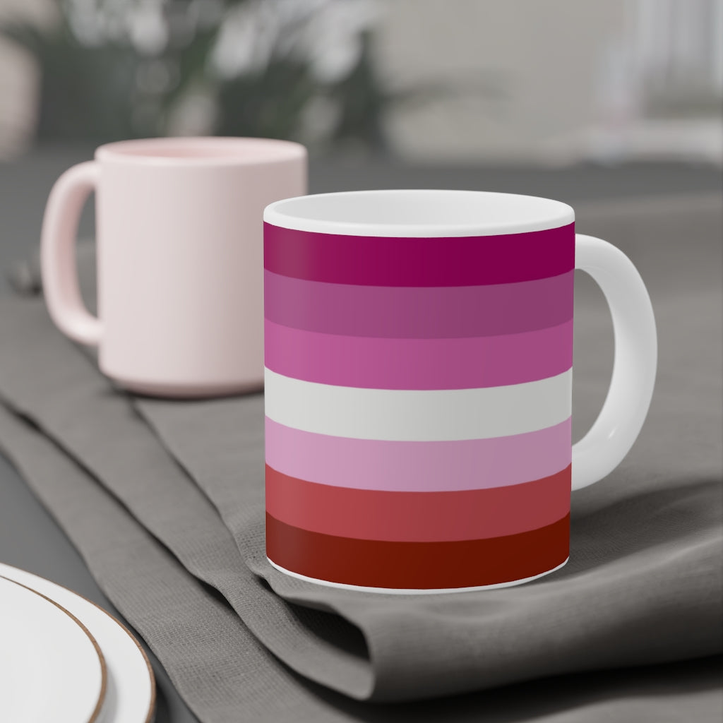 Lipstick Lesbian Pride Flag Mug - Ceramic Mugs (11oz\15oz\20oz)