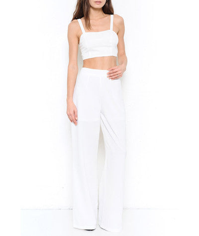 white crop top pants set