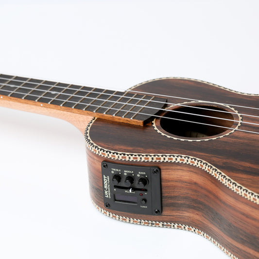 Bertrand's Music Online Rentals - Amahi SNAILZEBUKC-EQ Ukulele, Concert  Snail Zebrawood Concert W/EG