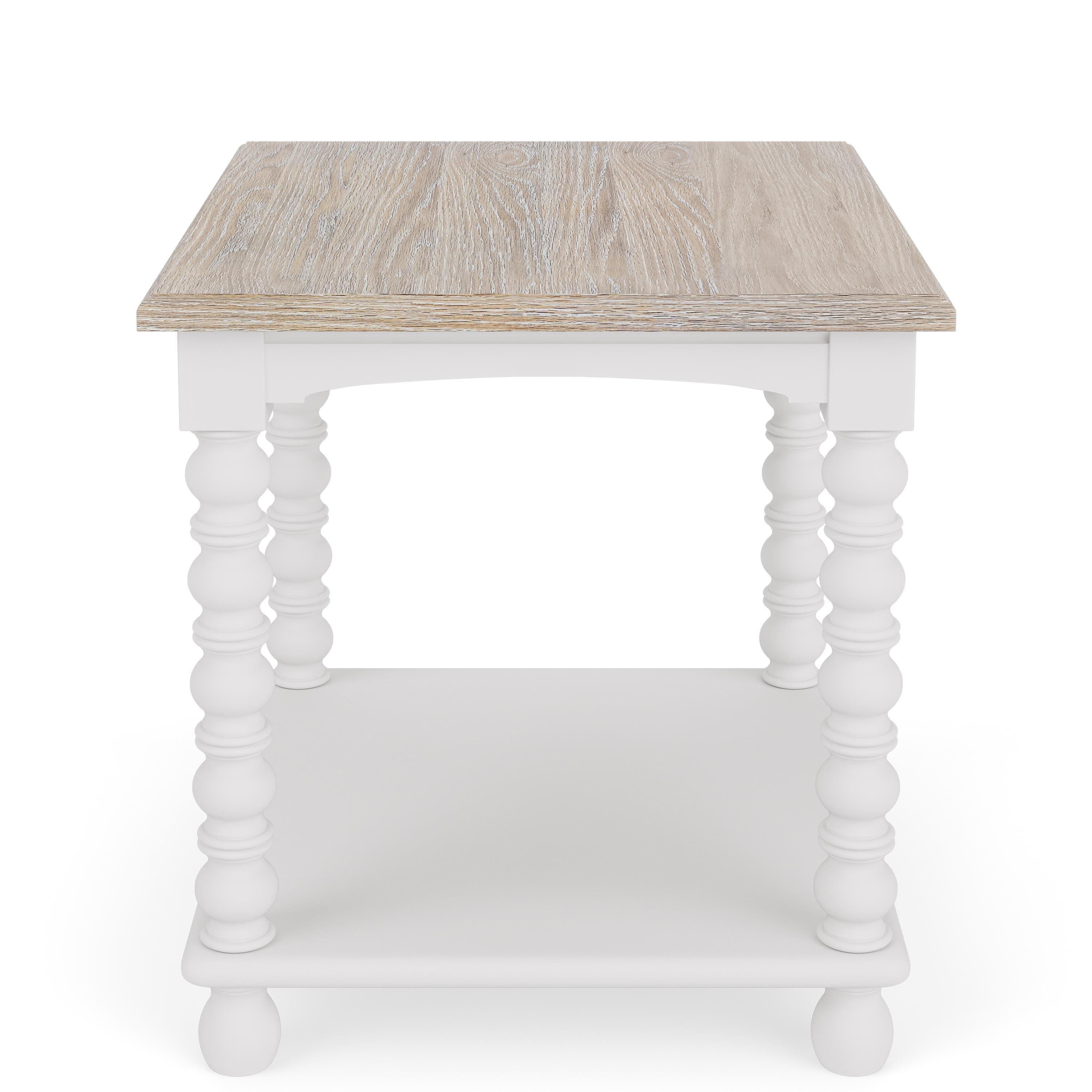 Rosalie - Rectangular Spindle Side Table - White