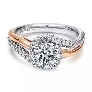 rose and white gold engagement rings
